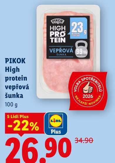 PIKOK High protein vepřová šunka, 100 g