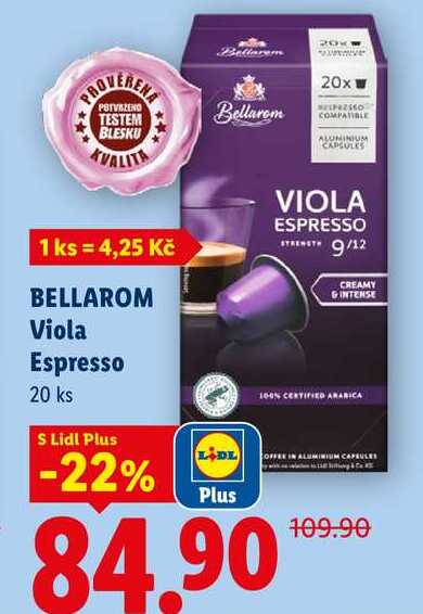 BELLAROM Viola Espresso, 20 ks