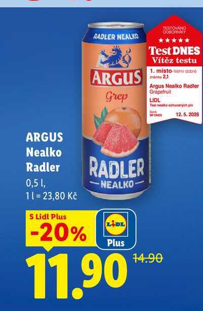 Argus Nealko Radler, 0,5 1