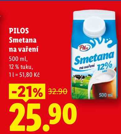 PILOS Smetana na vaření, 500 ml