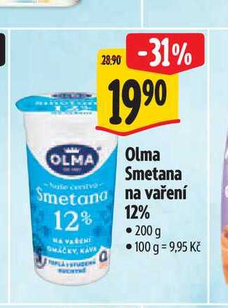 Olma Smetana Smetana na vaření 12% 200 g