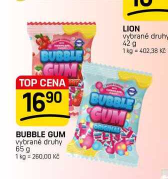 BUBBLE GUM vybrané druhy 65 g
