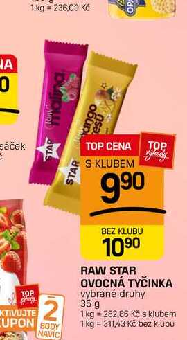 RAW STAR OVOCNÁ TYČINKA vybrané druhy 35 g