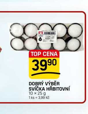 DOBRÝ VÝBĚR SVÍČKA HŘBITOVNÍ 10 x 25 g FLOP TOP