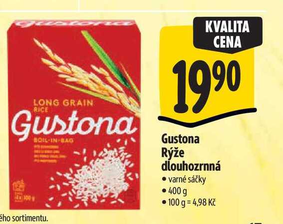  Gustona Rýže dlouhozrnná varné sáčky 400 g 