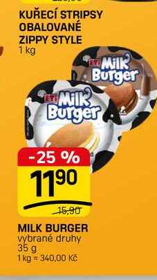 MILK BURGER vybrané druhy 35 g