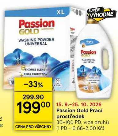 Passion Gold Prací prostředek, 30-100 PD, více druhů Tesco