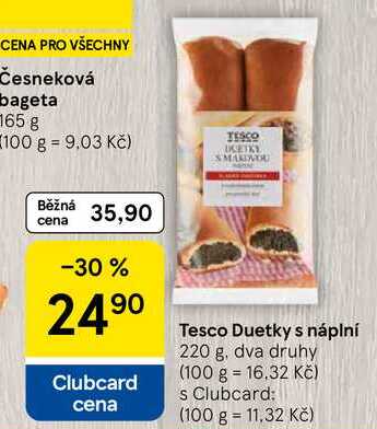 Tesco Duetky s náplní, 220 g, dva druhy