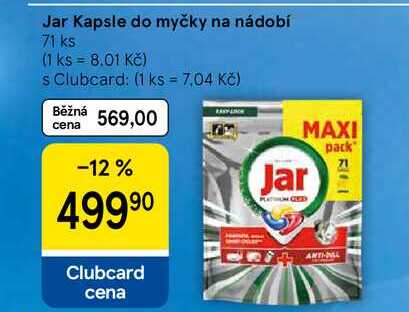 Jar Kapsle do myčky na nádobí, 71 ks Tesco