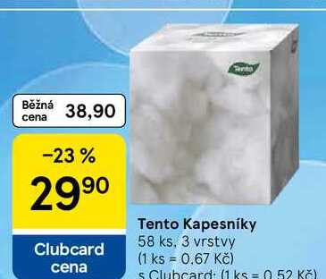 Tento Kapesníky, 58 ks, 3 vrstvy Tesco