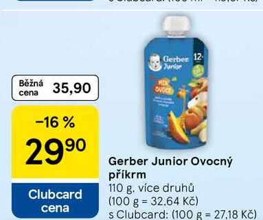 Gerber Junior Ovocný příkrm, 110 g Tesco