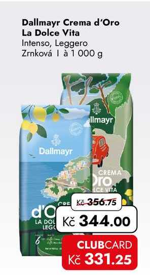 Dallmayr Crema d'Oro La Dolce Vita Intenso, Leggero Zrnková 1000 g