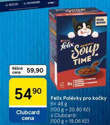 Felix Polévky pro kočky, 6x 48 g