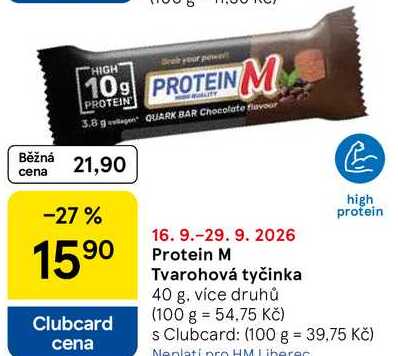 Protein M Tvarohová tyčinka, 40 g