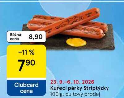 Kuřecí párky Striptýzky, 100 g