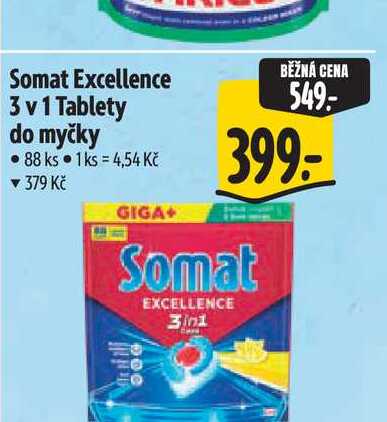 Somat Excellence 3 v 1 Tablety do myčky  88 ks Albert