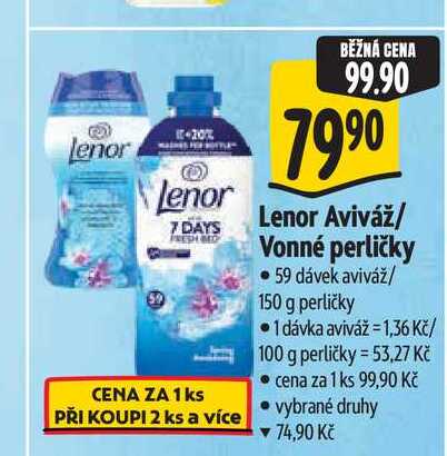 Lenor Aviváž/ Vonné perličky 59 dávek aviváž/ 150 g perličky Albert