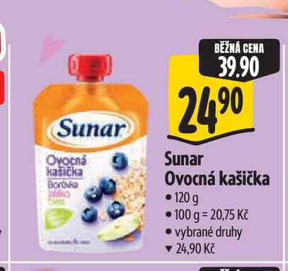 Sunar Ovocná kašička 120 g Albert