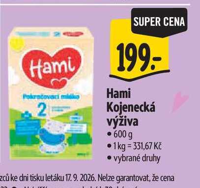 Hami Kojenecká výživa  600 g Albert