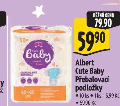 Albert Cute Baby Přebalovací podložky 10 ks Albert