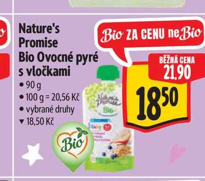 Nature's Promise Bio Ovocné pyré s vločkami  90 g Albert