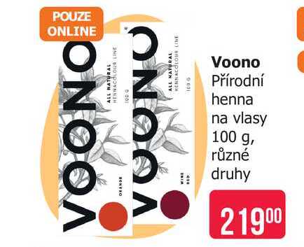 Voono Přírodní henna na vlasy 100g Teta drogerie