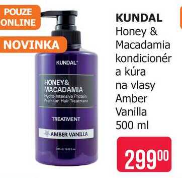 KUNDAL Honey & Macadamia kondicionér a kúra na vlasy Amber Vanilla 500 ml Teta drogerie