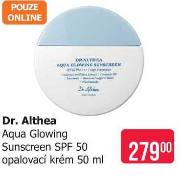 Dr. Althea Aqua Glowing Sunscreen SPF 50 opalovací krém 50 ml Teta drogerie