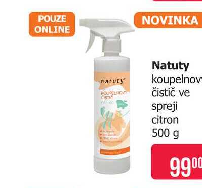 Natuty koupelnový čistič ve spreji citron 500 g Teta drogerie