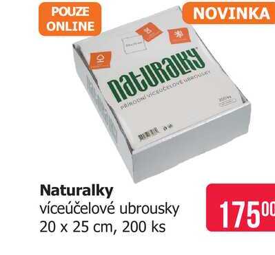 Naturalky víceúčelové ubrousky 20 x 25 cm, 200 ks Teta drogerie