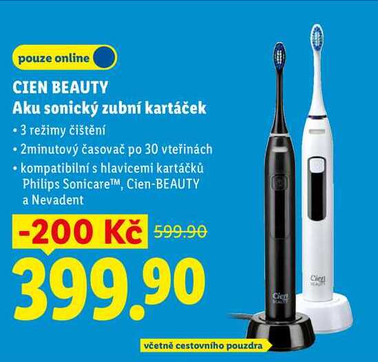 CIEN BEAUTY Aku sonický zubní kartáček Lidl