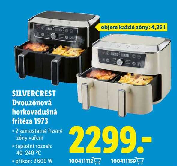 SILVERCREST Dvouzónová horkovzdušná fritéza 1973 