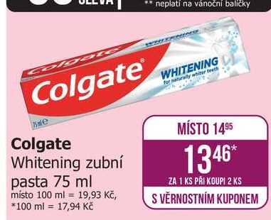 Colgate Whitening zubní pasta 75 ml Teta drogerie