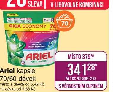 Ariel kapsle 70/60 dávek Teta drogerie