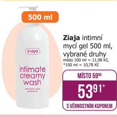 Ziaja intimní mycí gel 500 ml, vybrané druhy Teta drogerie