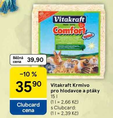 Vitakraft Krmivo pro hlodavce a ptáky, 15 l