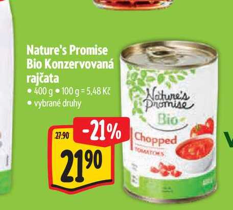 Nature's Promise Bio Konzervovaná rajčata 400 g 