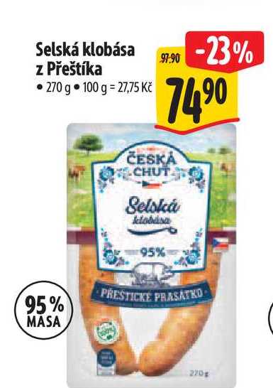 Selská klobása z Přeštíka 270 g