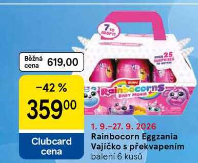 Rainbocorn Eggzania Vajíčko s překvapením, baleni 6 kusů Tesco