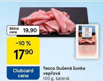Tesco Dušená šunka vepřová, 100 g, balená