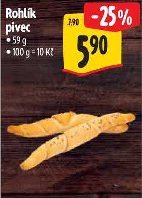 Rohlík pivec, 59 g 