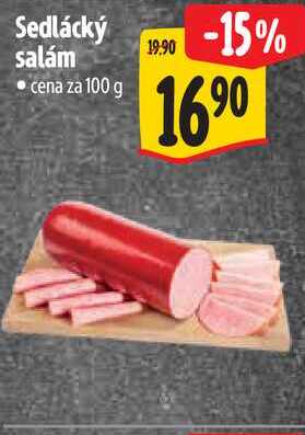 Sedlácký salám, cena za 100 g