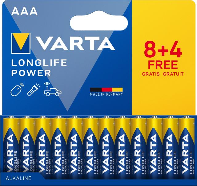 VARTA Alkalické baterie AAA 12 kusů v balení