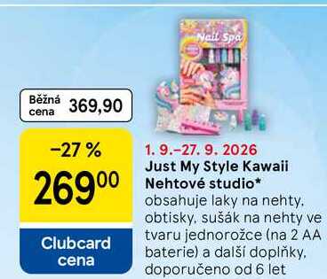 Just My Style Kawaii Nehtové studio, obsahuje laky na nehty. obtisky, sušák na nehty ve tvaru Tesco