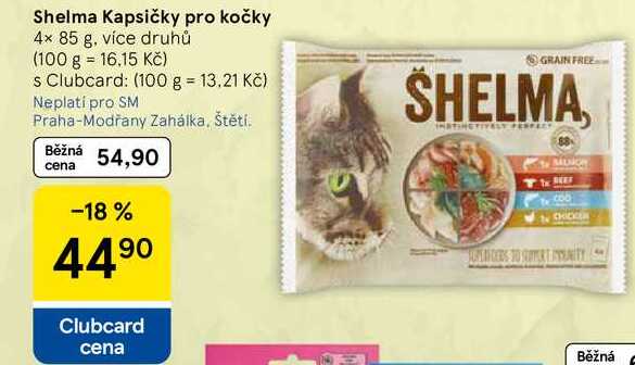 Shelma Kapsičky pro kočky, 4x 85 g, více druhů 