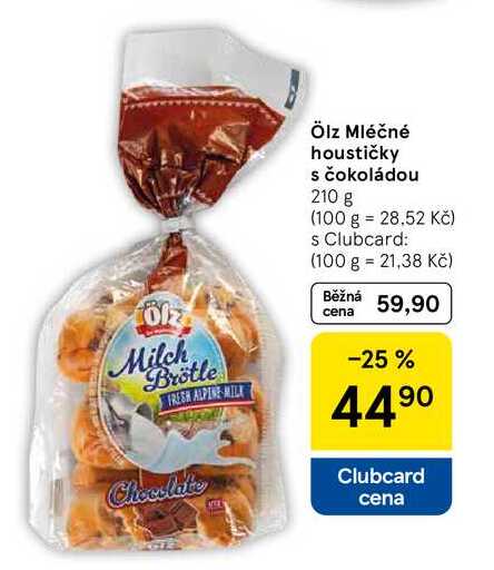 Ölz Mléčné houstičky s čokoládou, 210 g