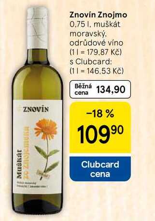 Znovín Znojmo, 0,75 l, muškát moravský, odrůdové víno