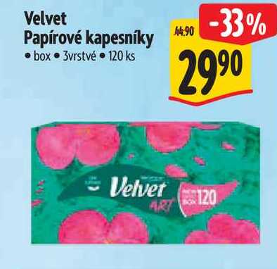 Velvet Papírové kapesníky, 120 ks Albert