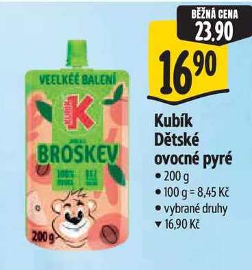 Kubík Dětské ovocné pyré, 200 g Albert