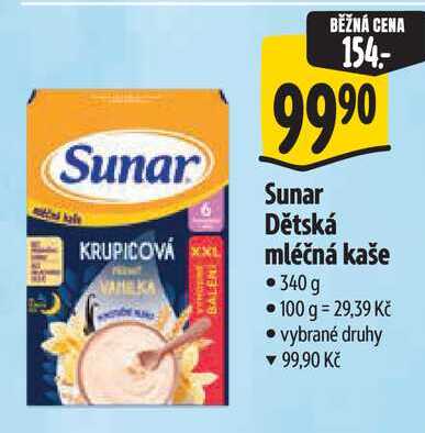 Sunar Dětská mléčná kaše, 340 g